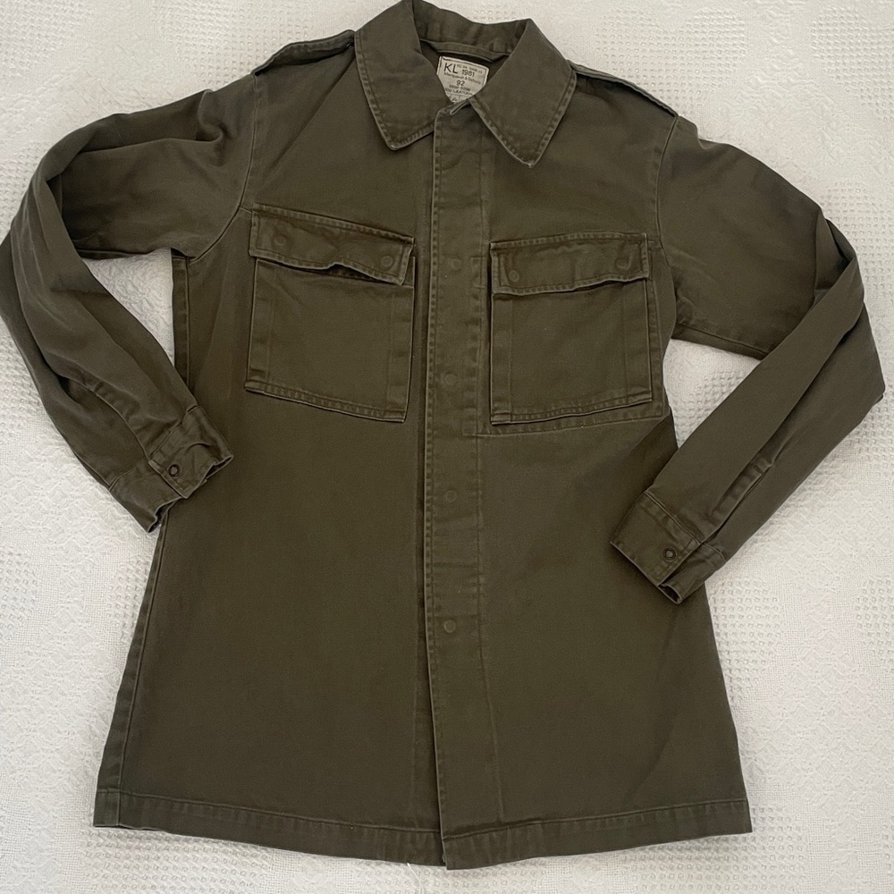 Vintage Dutch Army Military Field Shirt Jacket Size 92 Cotton Chore Jacket - Picture 2 of 9